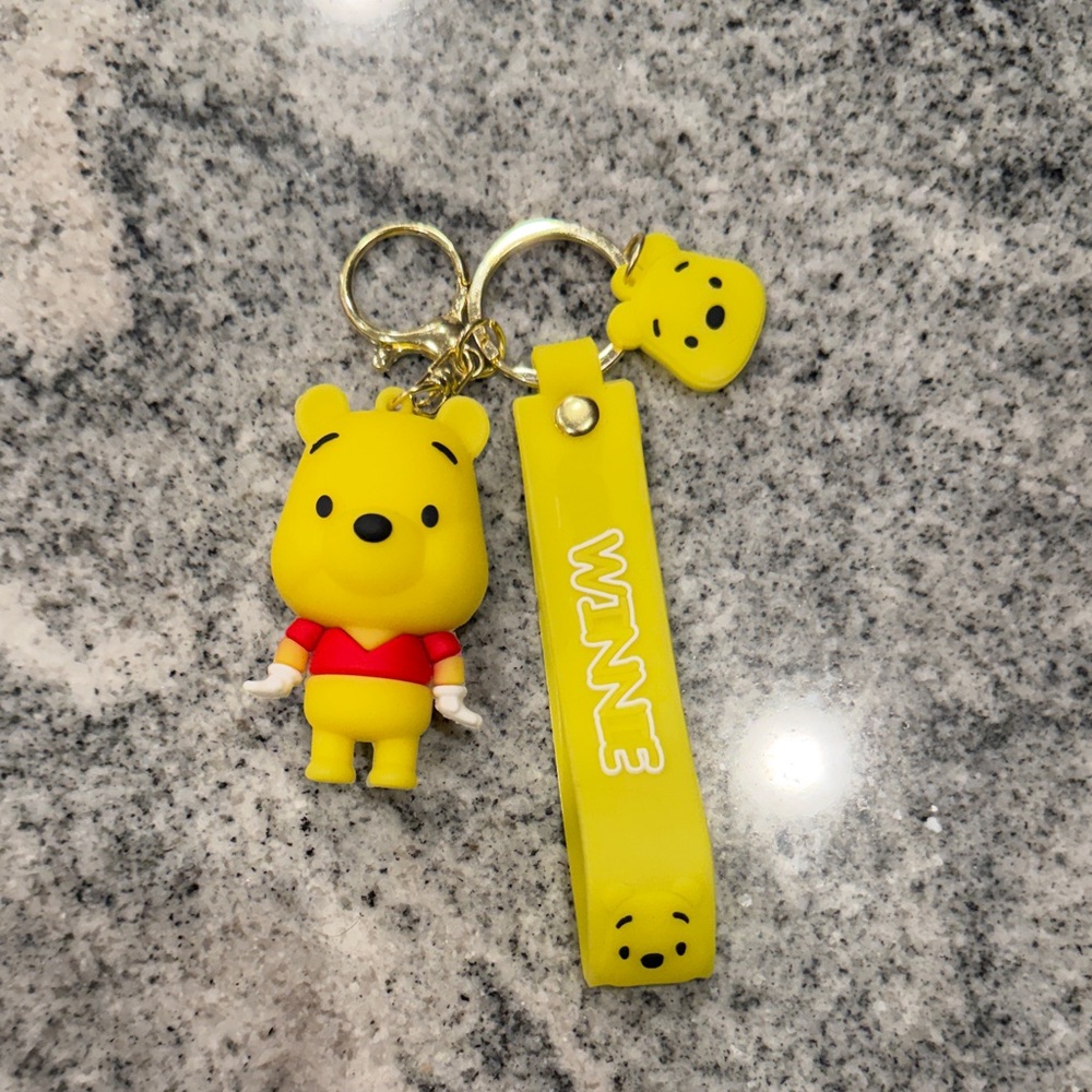 Disney Winnie the Pooh Yellow and Red Keychain